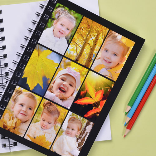 Create Your Own Black Nine Collage Notebook