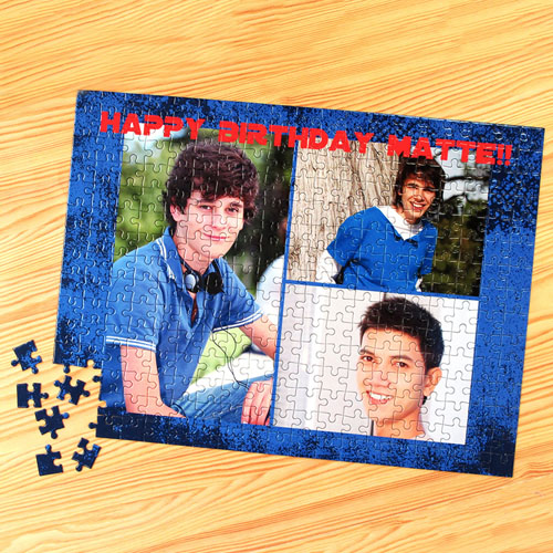 Personalizado textura azul 3 colage 30.48 cm x 41.91 cm  rompecabezas 