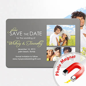 Nevera personalizada de  10.16 cm x 15.24 cm  Ella dijo que sí! Imanes grandes, Guarda la fecha Grey