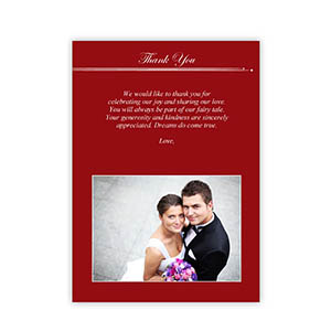Tarjeta personalizada de agradecimiento vertical 12.7x17.7 cm. Rojo