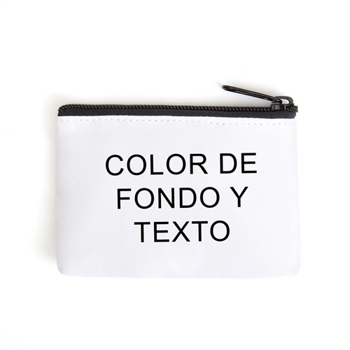 Monedero personalizado con color y texto (Misma imagen por cada lado)