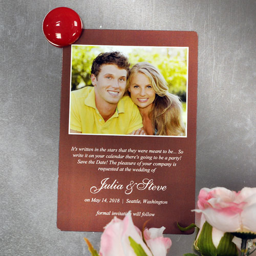 Anuncio de boda de chocolate personalizado Foto imanes de nevera