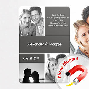 Crear imanes para guardar la fecha, 3 fotos collage gris