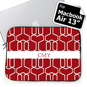Iniciales personalizadas reja roja Macbook Air 13 Manga 