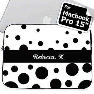 Nombre personalizado Círculos Retro Negros Manga Macbook Pro 15 (2015)