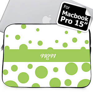 Iniciales personalizadas Círculos retro color lima Macbook Pro 15 Manga (2015)
