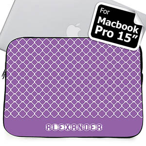 Nombre personalizado Lavanda Quatrefoil Macbook Pro 15 Manga (2015)
