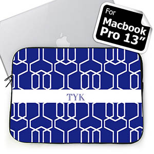 Iniciales personalizadas Espaldera azul Manga Macbook Pro 13 (2015)
