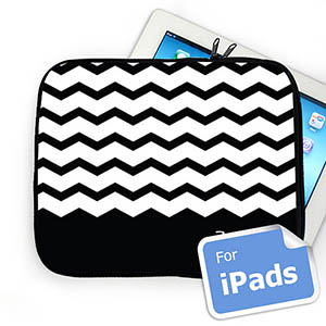 Nombre personalizado Manga de Ipad de Chevron Negro