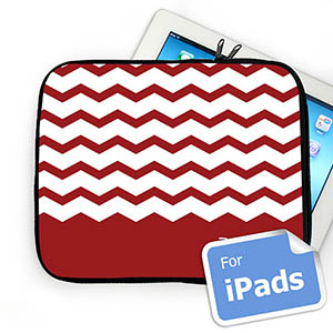Nombre personalizado Manga de Ipad de Chevron Rojo