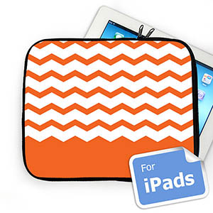 Iniciales personalizadas Manga de Chevron Naranja para el iPad