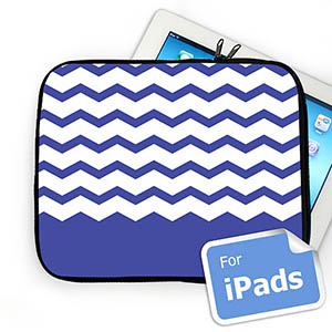 Iniciales personalizadas Manga de Chevron Azul para iPad