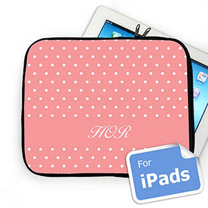 Iniciales personalizadas Lunares rosas Manga de Ipad