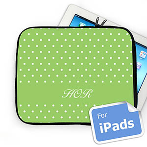 Iniciales personalizadas Lunares de color Lima Ipad Manga 