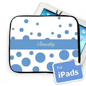 Nombre personalizado Círculos retro Azul CelesteManga de Ipad