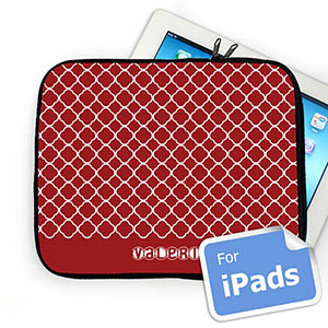 Nombre personalizado Manga de Ipad de papel cuadriculado rojo
