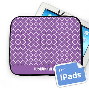Nombre personalizado Lavanda Quatrefoil Ipad Manga