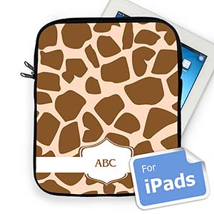 Iniciales personalizadas Patrón de Jirafa Marrón Manga de Ipad
