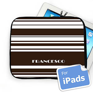 Nombre personalizado Rayas de chocolate Manga de Ipad