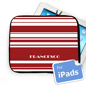 Nombre personalizado Rayas Rojas Manga de Ipad