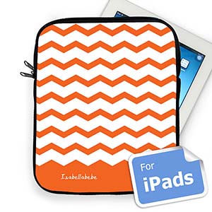 Custom Name Orange Chevron Ipad Sleeve