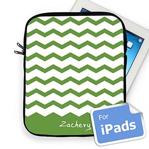 Nombre personalizado Manga de Ipad verde de Chevron