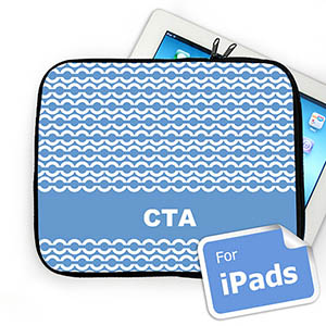 Iniciales personalizadas de la cadena azujl celeste Ipad Manga 