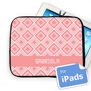 Nombre personalizado Diamantes rosados Manga del Ipad