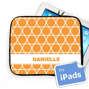 Custom Name Orange Hoopla Ipad Sleeve