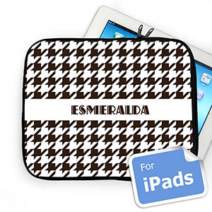 Nombre personalizado patrón de pata de gallo Chocolate Manga de Ipad 