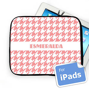 Nombre personalizado patrón rosa de pata de gallo Ipad Manga 