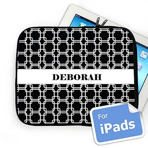Nombre personalizado Enlaces Negros Funda de Ipad