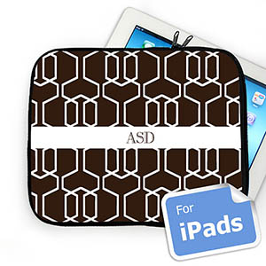 Iniciales personalizadas Espaldera de chocolate Manga de Ipad