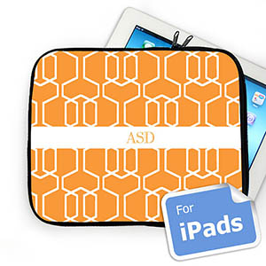 Iniciales personalizadas Espaldera naranja Manga de Ipad