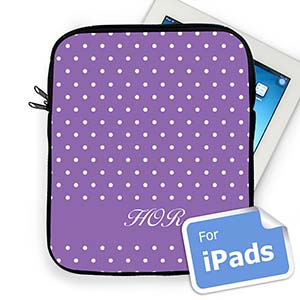 Iniciales personalizadas Lavanda Lunares Ipad Manga 