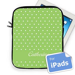 Nombre personalizado lunares color lima Ipad Manga