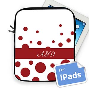 Iniciales personalizadas Círculos Retro Rojos Manga del Ipad