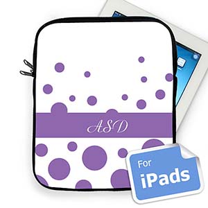 Iniciales personalizadas Lavanda Círculos retro Manga de Ipad