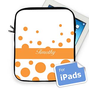 Custom Name Orange Retro Circles Ipad Sleeve
