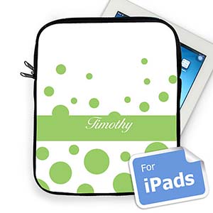 Custom Name Lime Retro Circles Ipad Sleeve