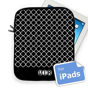 Iniciales personalizadas Manga negra de cuatro hojas para iPad