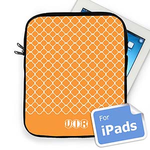 Iniciales personalizadas Manga de Ipad naranja de cuatro hojas