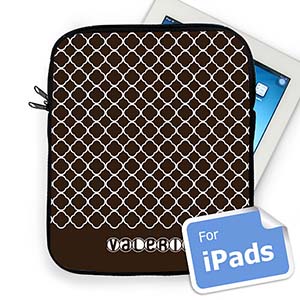 Nombre personalizado Chocolate Quatrefoil Ipad Manga