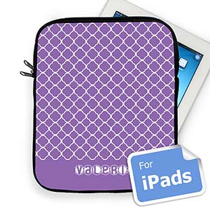 Nombre personalizado Lavanda Quatrefoil Ipad Manga