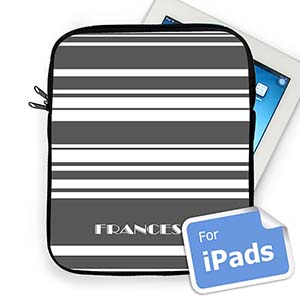 Nombre personalizado Rayas grises Manga de Ipad