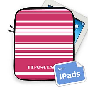 Nombre personalizado rayas rosa caliente Ipad Manga