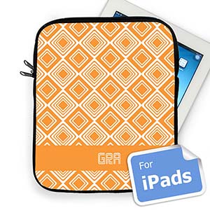 Iniciales personalizadas Iniciales Naranja Diamantes Manga de Ipad