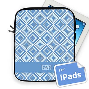 Iniciales personalizadas Diamantes Azul Celeste Manga del Ipad
