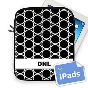 Iniciales personalizadas negro Hoopla Funda para el iPad
