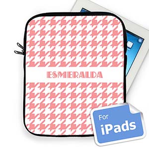 Nombre personalizado patrón rosa de pata de gallo Ipad Manga 